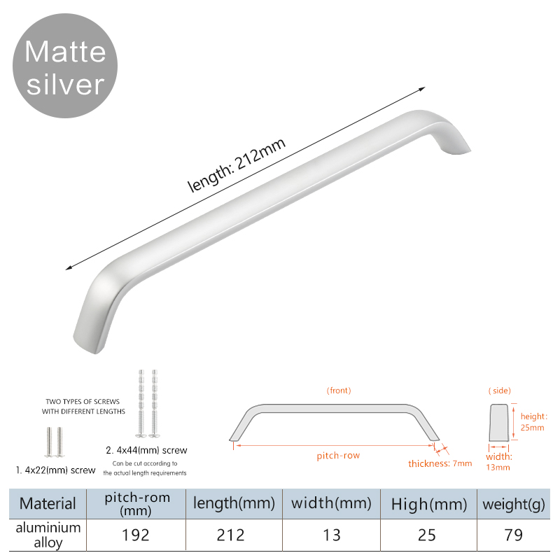 Minimalistisch modern meubilair kastdeur lade lange handgrepen voor badkamerkast zwarte aluminiumlegering: Dark Gray