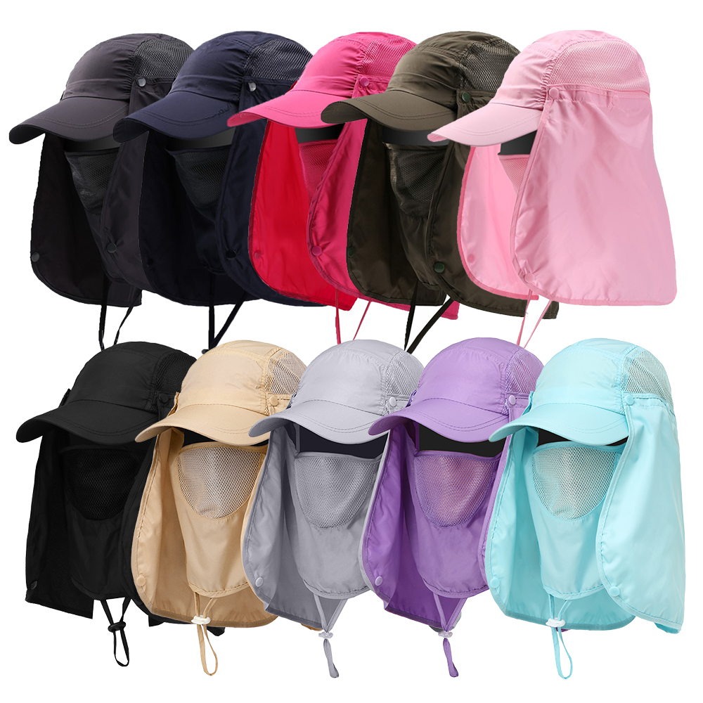 Fishing Hat Outdoor Sport Hiking Visor Hat UV Protection Face Neck Cover Fishing Sun Protection Cap Breathable Quick-drying Hat