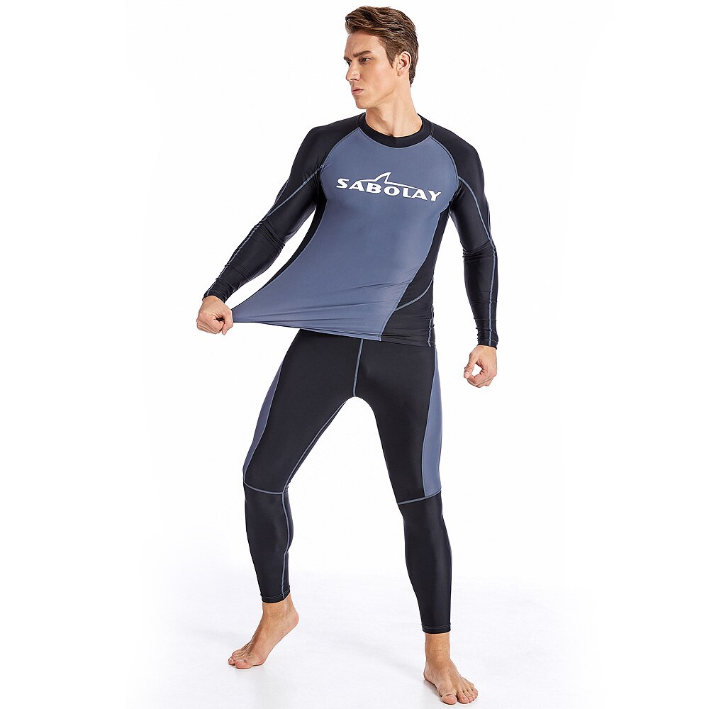 Mens long sleeve dive skin suit snorkeling surfing wet suit swimming wear wetsuit rashguard
