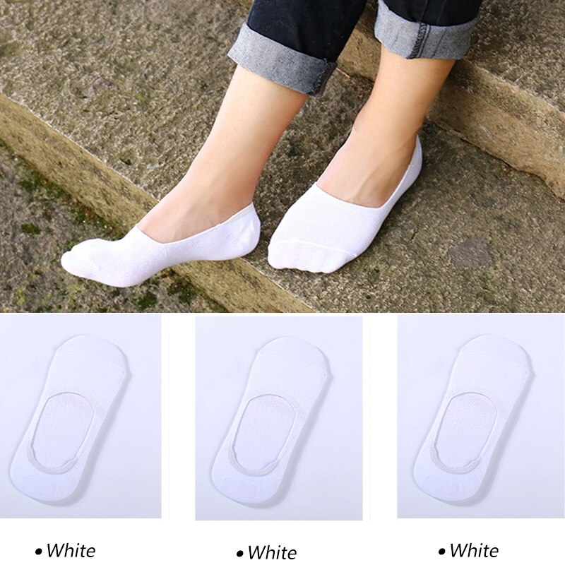 3pair/lot Lady Casual Breathable Ankle Boat Socks Girls Invisible Non-slip Cotton Socks Women Low Cut Bright Color Socks: 3pair style 7