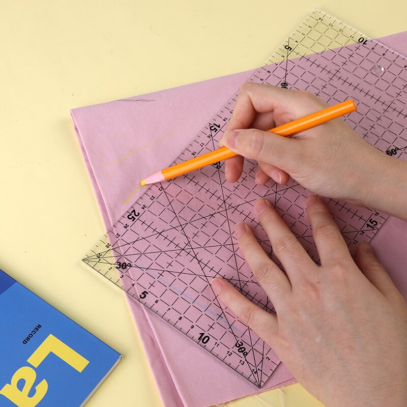 Nonvor Acrylic Patchwork Ruler Multi-purpose Transparent Ruler Tailor Drawing Ruler for Measuring Cloth DIY Craft Sewing Tools