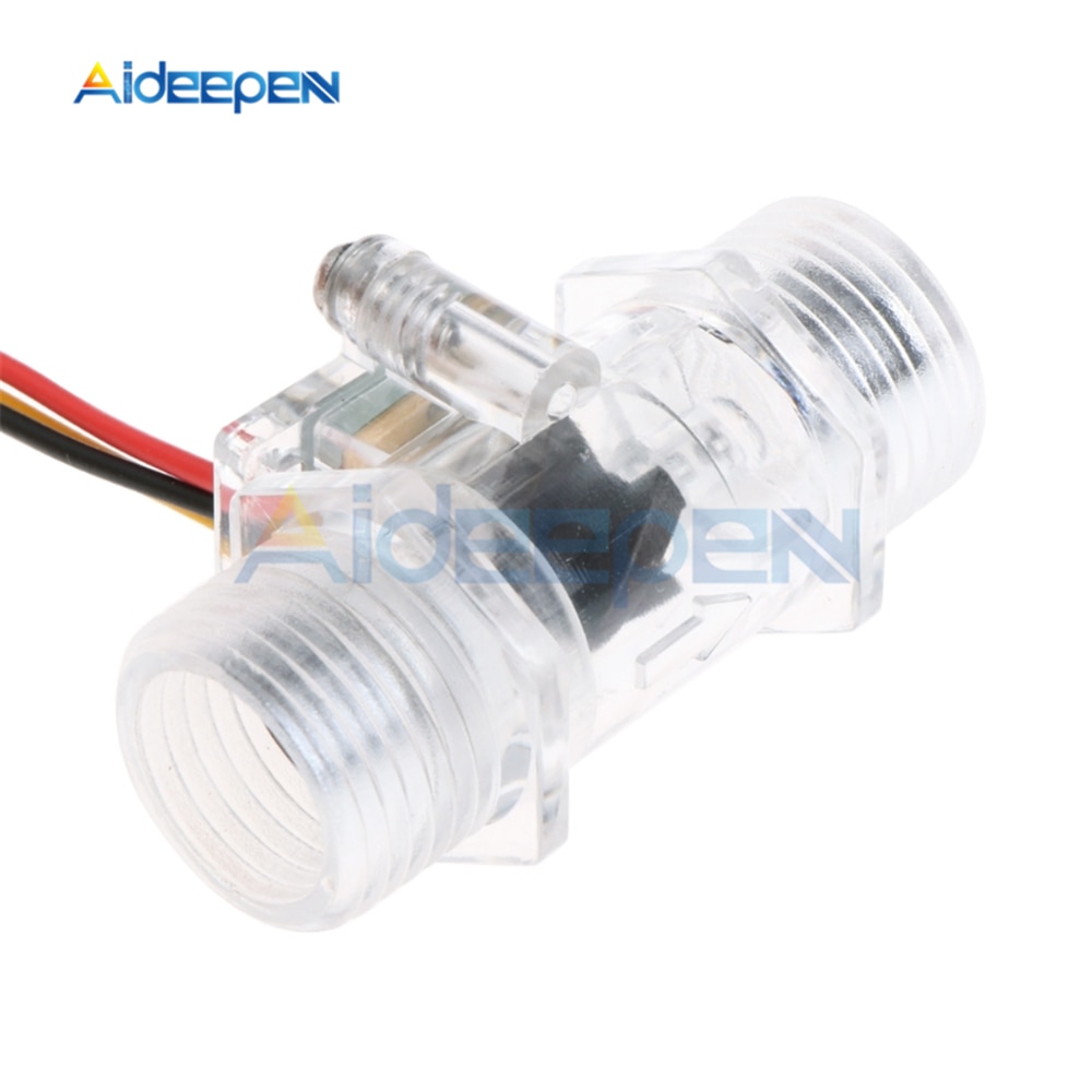 Water Flow Sensor Switch G1/2&quot; Fluid Flow Meter Water Control Transparent Enclosure DC 5-15V use for Water Heaters etc