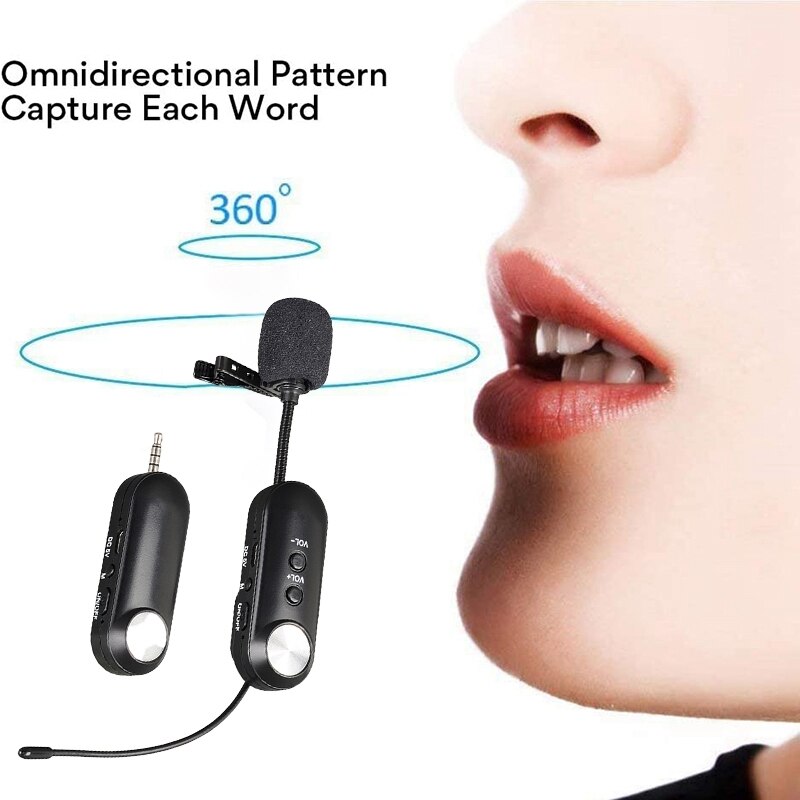 Wireless Microphone Clip-on Collar Tie Microphone Mobile Cell Phone Microphone Mic for Camera Recording