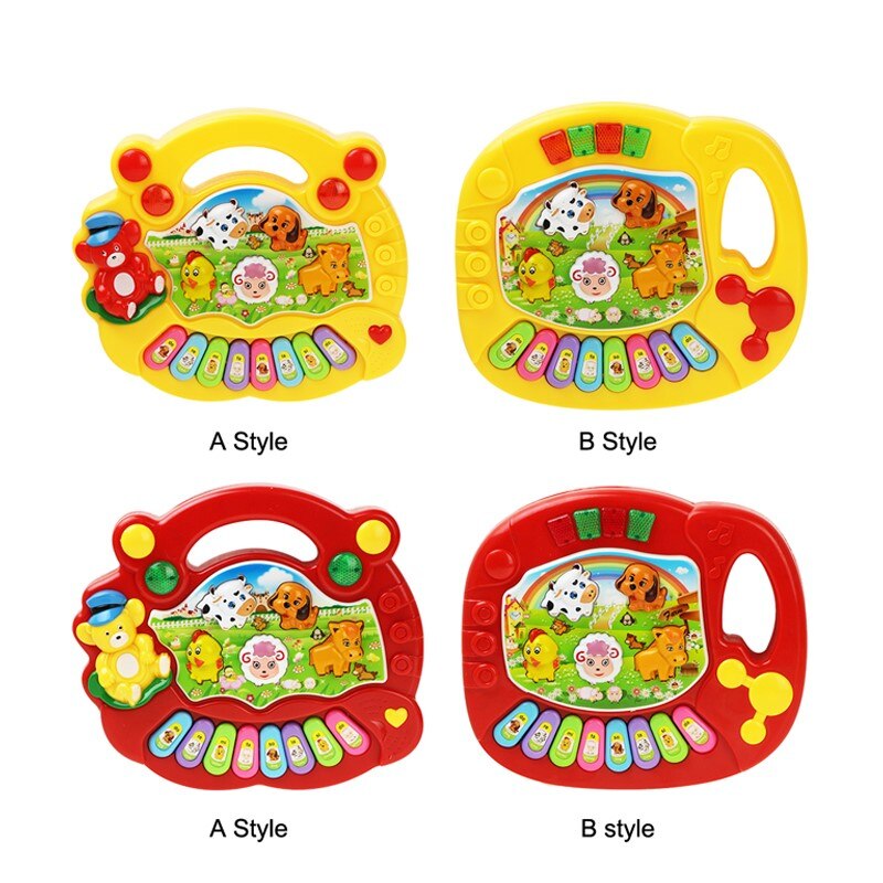 2 Soorten Farm Animal Geluid Kids Piano Muziek Speelgoed Muzikale Dieren Klinkende Keyboard Piano Baby Spelen Type Muziekinstrumenten