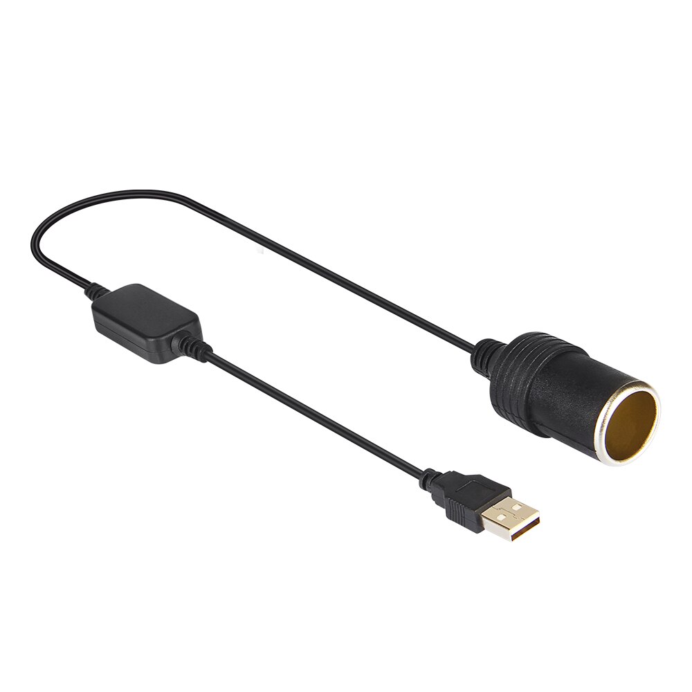 USB To 12V Car Cigarette Lighter Female Socket Power Cord Converter Adapter Cable