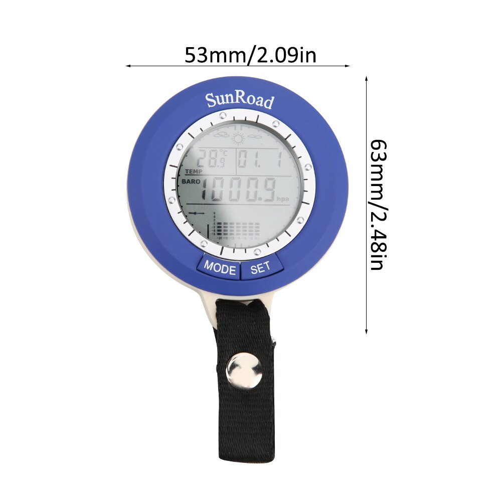 SR204 ABS Lightweight Outdoor Fishing Air Pressure Barometer Multifunction Temperature Height Gauge Altitude Meter(With Battery)