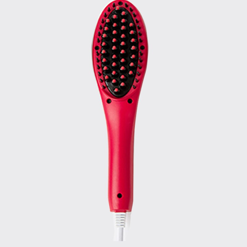 Hair iron Straightener Brush Straight Hair Comb brush Electric Brush Comb Irons Hair Straightener Curler starightening comb: red / AU