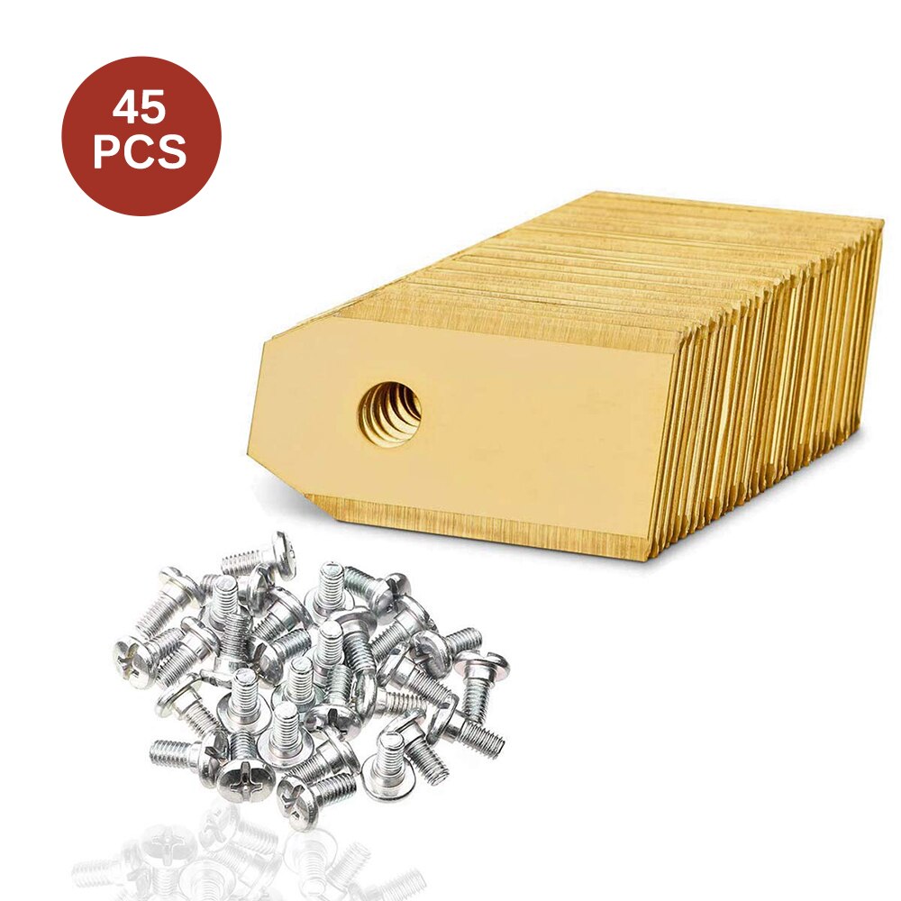 30/45X Stainless Steel Titanium Coated Robot Mower Replacement Blades For WORX ROBOT LAWN MOWER Golden: 45pcs