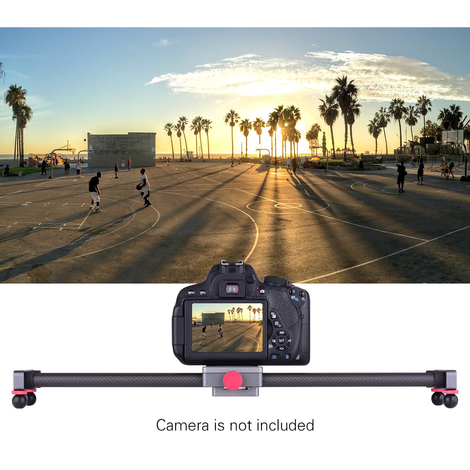 Photography Camera Slider Carbon Fiber Dolly Video Stabilizer Rail 40cm/15.7inch Compatible with Nikon Canon Sony DSLR Camera