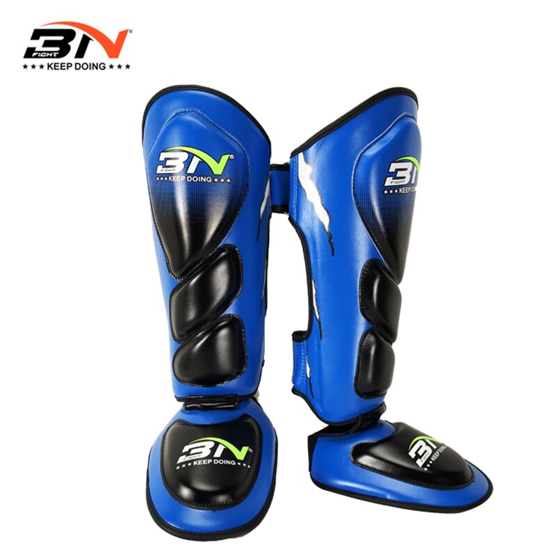 BN Thicker Boxing Shin Guards KickBoxing Fitness Anckle-support EVA Protection MuayThai Sanda Leg Shin Pad Taekwondo Guard