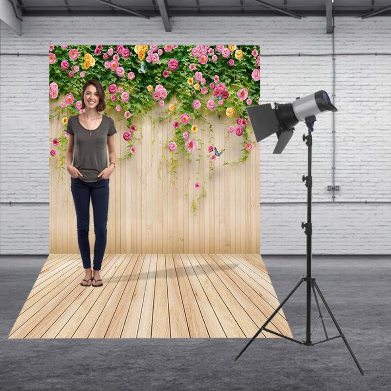 Houten Planken Bloem Fotografie Achtergrond Doek Achtergrond Studio Decor Photo Studio
