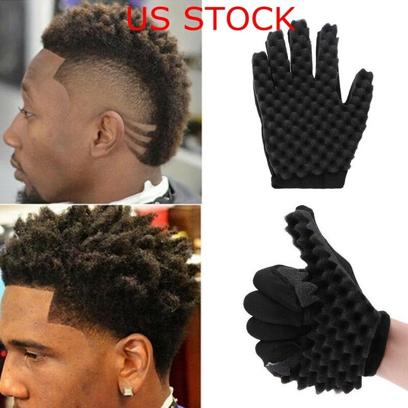Barber Hair Brush Sponge Glove Locking Afro Curl Twist Dreads Coil Wave Braids Glove for Barber shop