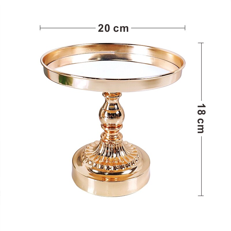1Pc Gold plating Crystal Cake Stand set Dessert Tray Mirror Surface Wedding cupcake stand Decorative Candlestick: 20cm