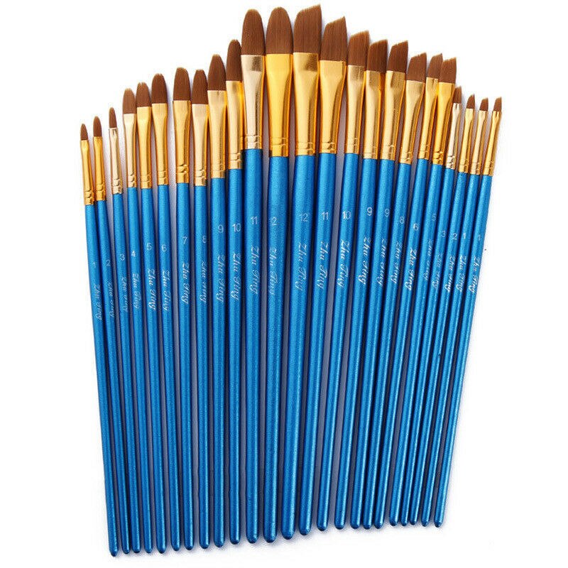 12 stk / sæt kunstner pensler sæt akryl olie akvarel maleri håndværk kunst model maling med antal pen pensler 2 farver