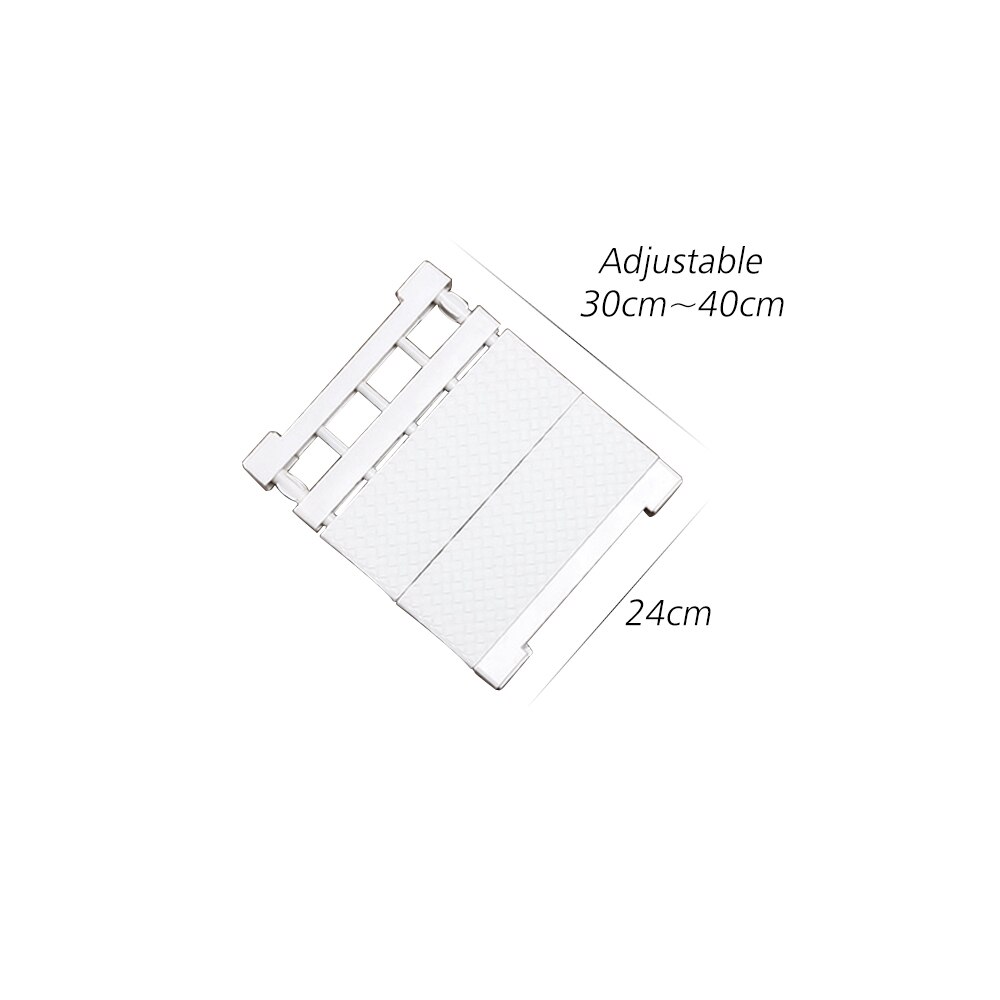 Justerbar plassbesparende oppbevaringshylle veggmontert kjøkkenstativ garderobeskapholdere gjør-det-selv-garderobe etc. oppbevaringsholdere stativer: Hvit 30 x 40 x 24cm