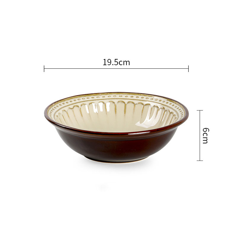 French Ceramic Plate Floral Relief Western Steak Dish Retro Desktop Dinner Set Plates and Dishes Kitchen Tableware: B