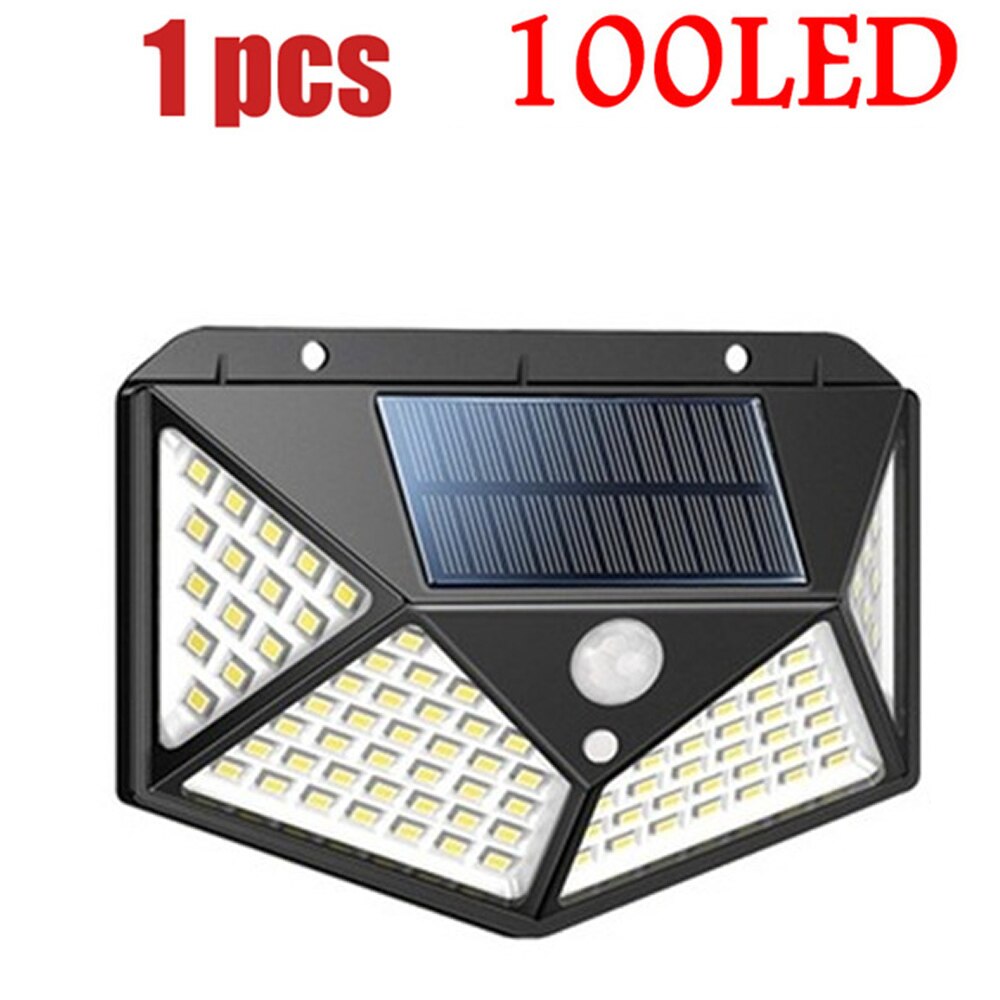 1-4PCS Super Bright Solar Lights LED Solar Power Outdoor Motion Sensor Light,LED on Both Side Waterproof for Deck,Yard,Garden,Pa: 100 led 4-sided 1pcs