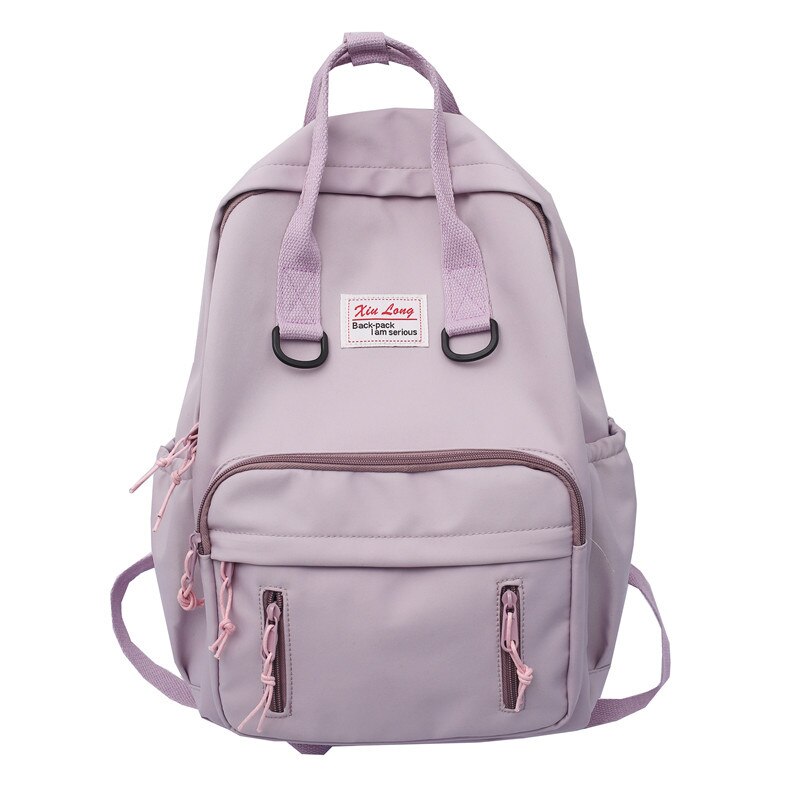 Novo kawaii estudante bookbag colorido mochila feminina à prova dwaterproof água para meninas adolescentes saco de escola: ROXO