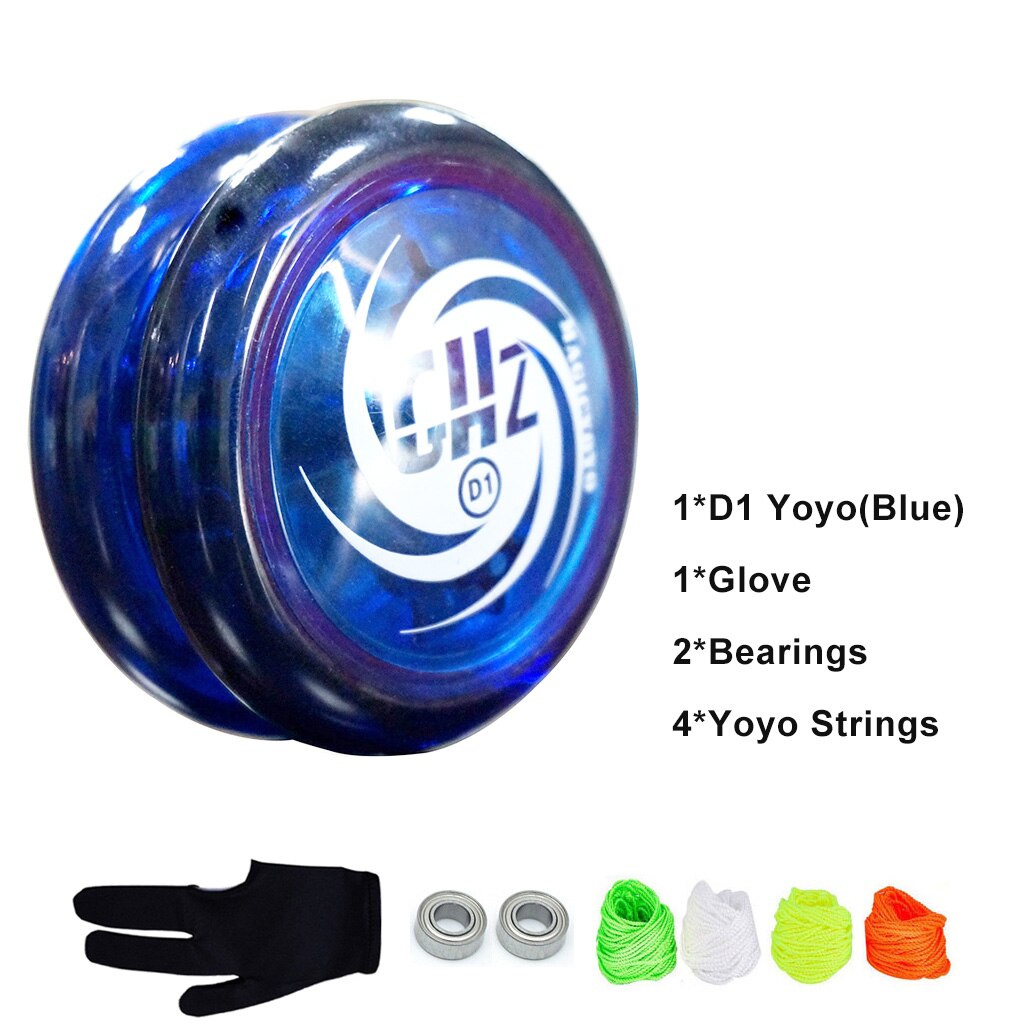 Ghost Hand Responsive Pro Ebene D1 Grundlegende 2A Kugellager Yoyo für Kinder Erwachsene String Trick Looping Play Indoor Outdoor spielen: Blue
