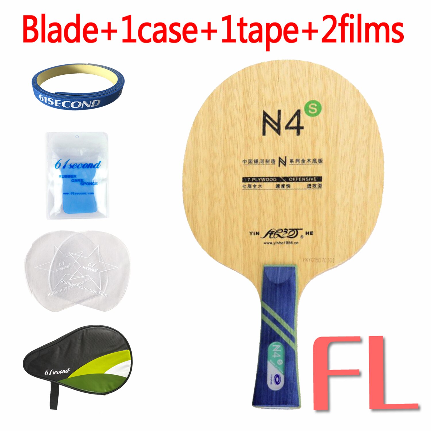 Yinhe N4 N4S N-4 En Bois N 4 N4 Attaque + Boucle LARGE Lame de Ping-Pong pour Raquette De Ping-Pong: FL with HM case