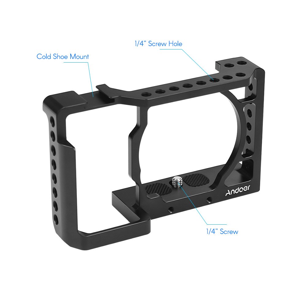 Andoer klatka operatorska wideo film film co stabilizator ze stopu aluminium 1/4 Cal śruba z zimna butów zamontować dla Sony A6500 kamery