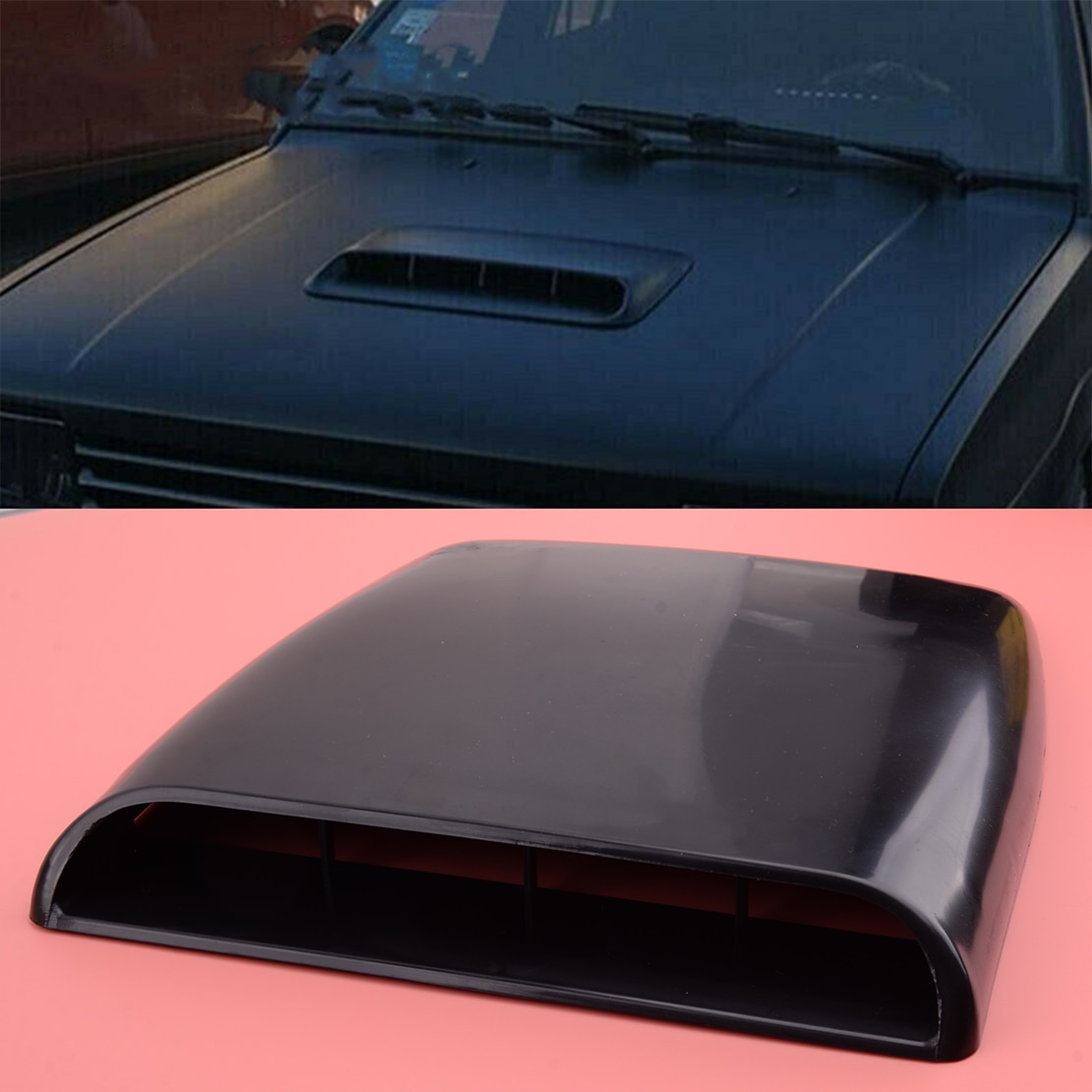 Universal Car Black ABS Decorative Air Flow Intake Vent Bonnet Hood Scoop Cover Trim Fit For SUV