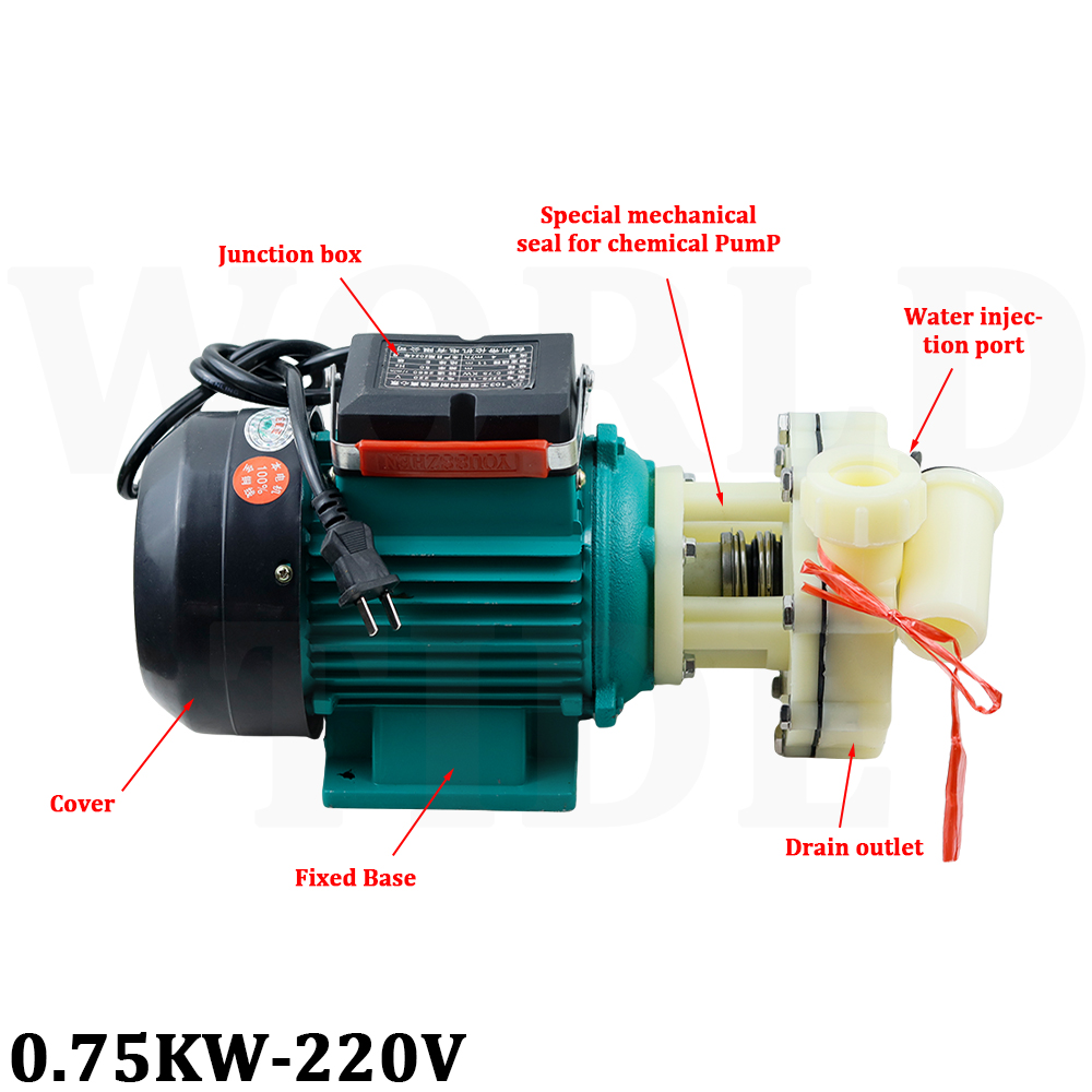 Acid And Alkali Resistant Chemical Pump 750W Self-priming Water Pump Corrosion Resistant low Noise 2900r/min 220V/380V Optional