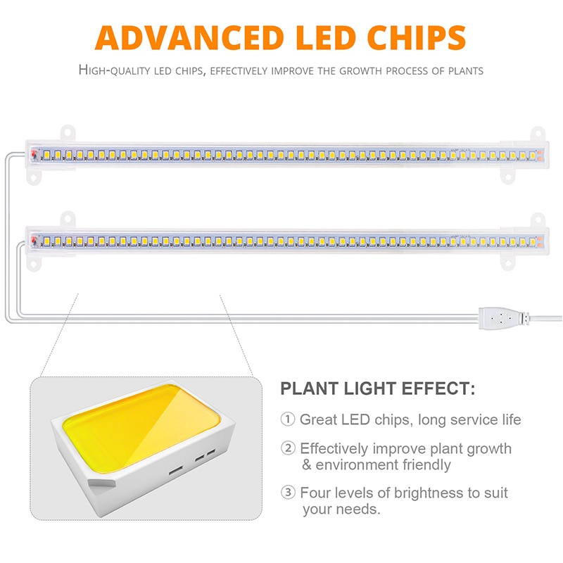 4pcs Led Grow Light Strips 40W Phytolamp For Plants Timer White Led Bars Full Spectrum Full Set Dimmable Phyto Lamp Hydroponic