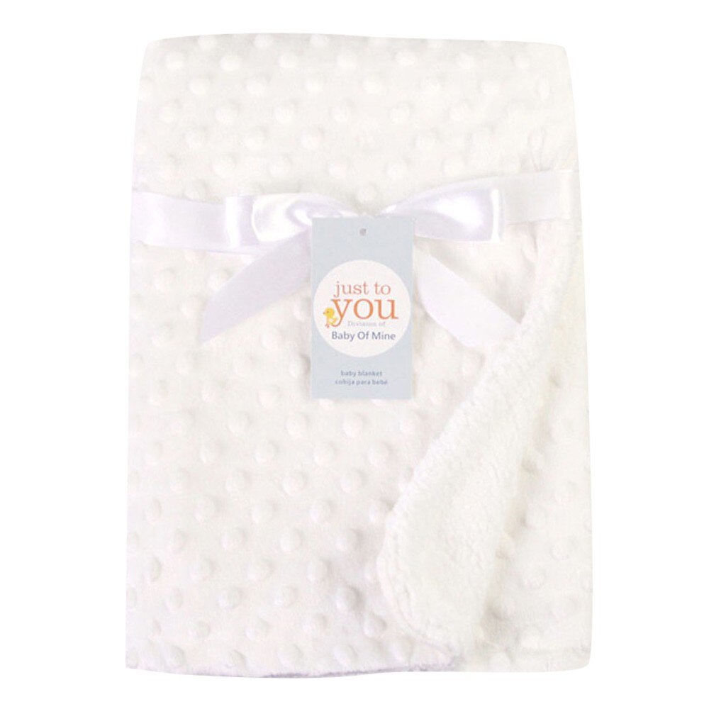 Nyfødt baby tæppe og indpakning termisk blødt fleece tæppe sengetøj dyne klapvogn søvnovertræk spædbarn indpakning barn badehåndklæde: Hvid