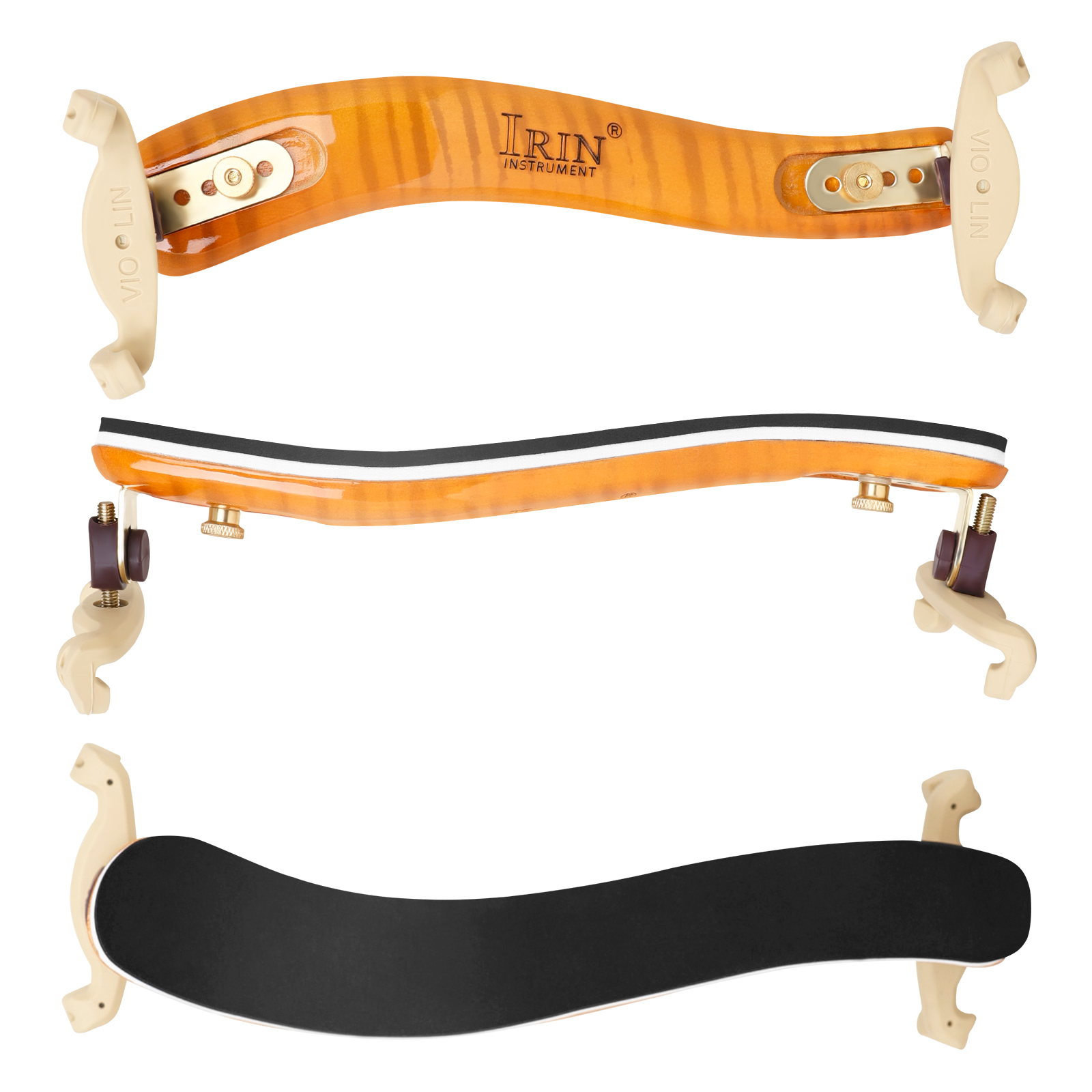 IRIN Violin Shoulder Rest Fiddle Shoulder Pad Chinrest Adjustable 3/4 4/4 Violin Shoulder Padded Rest Violin Accessories Parts: Dark Khaki