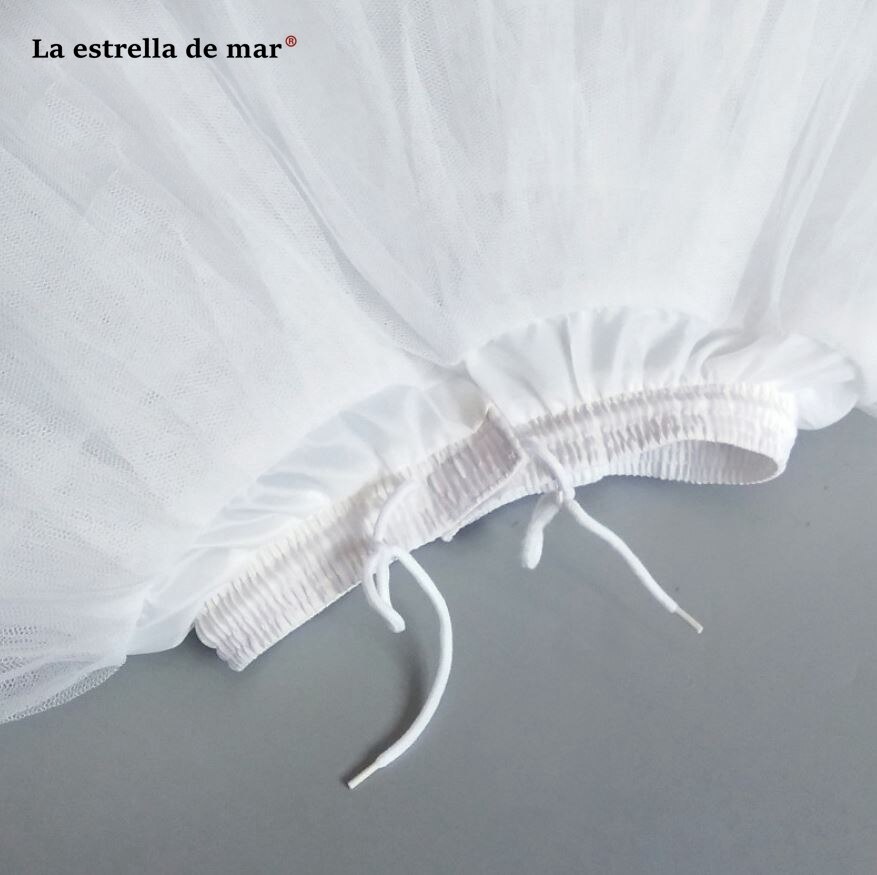 La estrella de mar novo 42 cm branco fofo crianças tule petticoat estoque jupon tule barato vestido de baile petticoat quente enagua