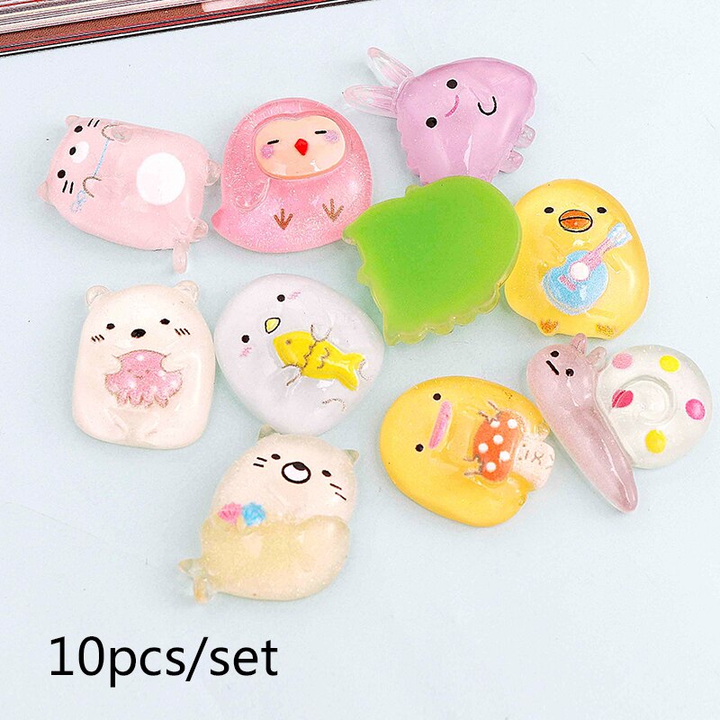 Flat Back Resin Scrapbook Mixed Style Cabochon Swirl Candy Paste DIY Material Resin Handicraft Accessories: cartoon animals