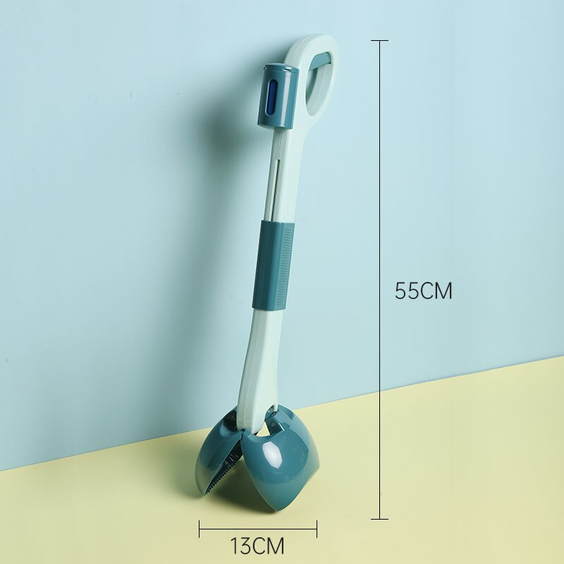 Foldable Dog Pooper Scooper Portable Pick Up Waste Jaw Claw Bin Puppy Poop Scoop With Comfortable Long Handle / Garbage Bag Box: Long Handle