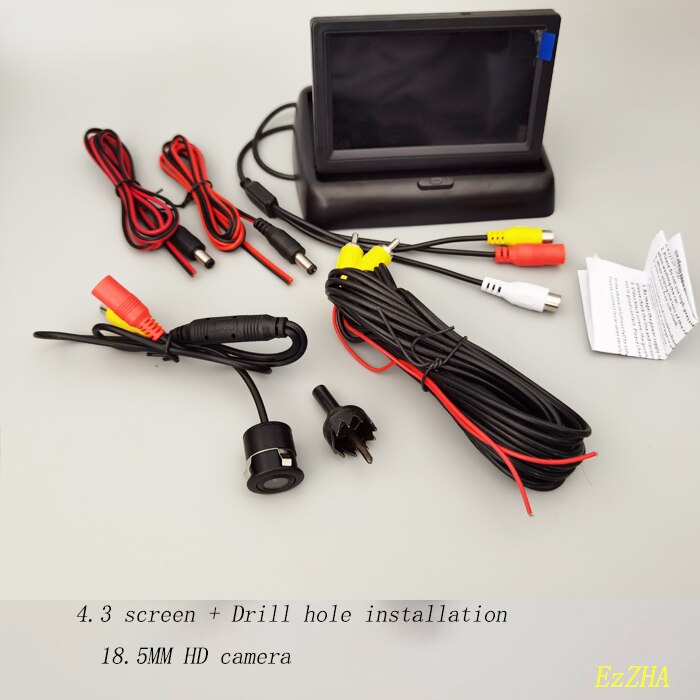 Car Monitor 4.3 inch Foldable TFT LCD Display Rear View Reversing Camera Mirror Parking Assistance Rearview Monitors NTSC PAL: 4.3screen 18.5 HD