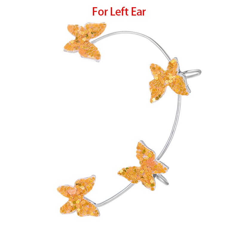 1Pc Koreaanse Vlinder Oor Manchet Zonder Piercing Voor Vrouwen Mode Fonkelende Dier Clip Op Oorbellen Lady Wedding Party Sieraden: 5