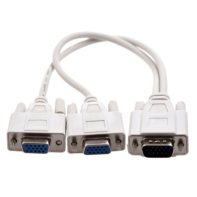 1 PC to 2 MONITORS SPLITTER CABLE FOR VGA VIDEO