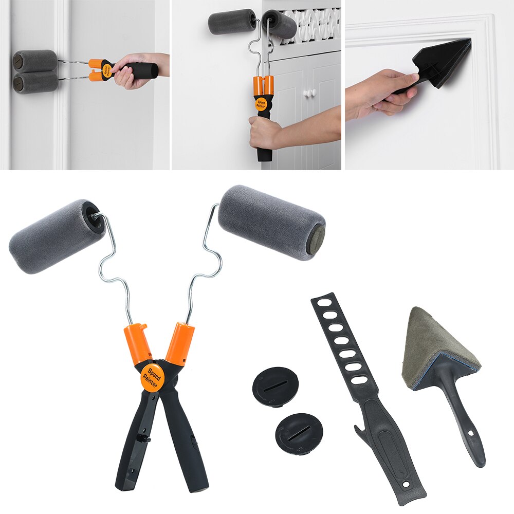 Double Roller Paint Brush Adjustable Double-Sided Multi-Function Paint Brush Painting Roller DIY Graining Tool for Wall Decor