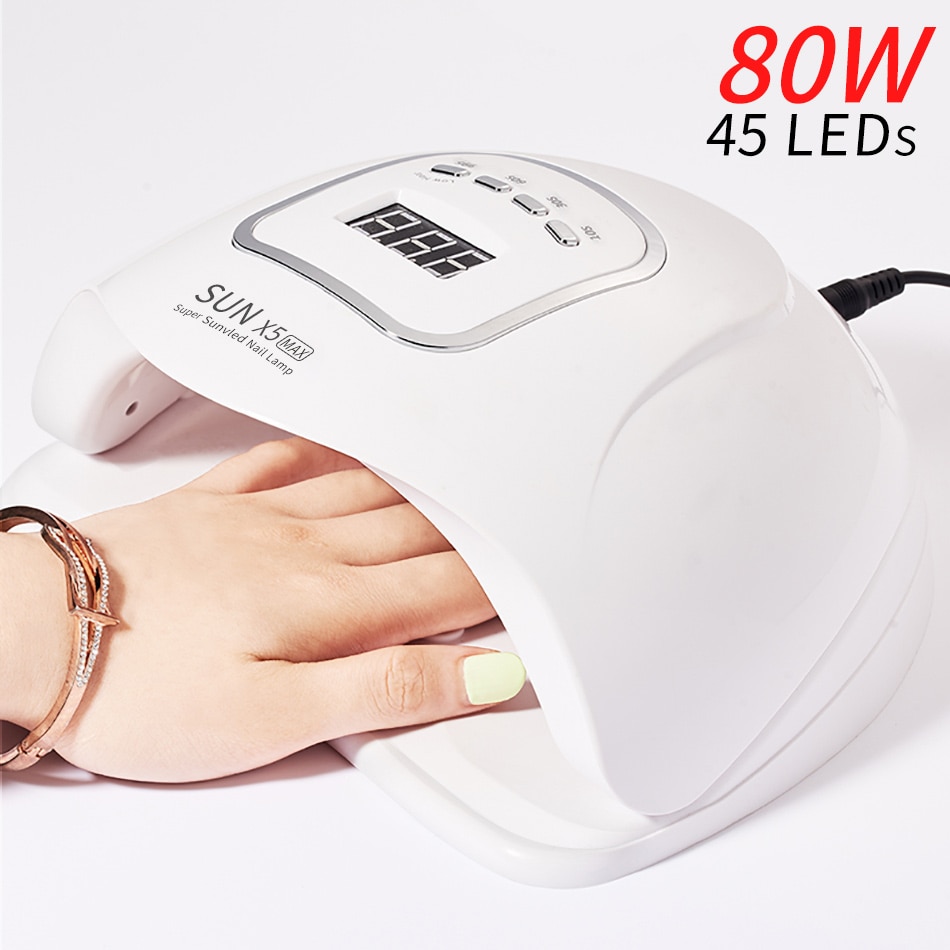Lámpara LED para manicura de uñas MORDDA de 80W, lámpara de hielo UV para manicura, herramientas de arte de uñas, secador de uñas de alta potencia para secado rápido, todo tipo de esmalte de Gel