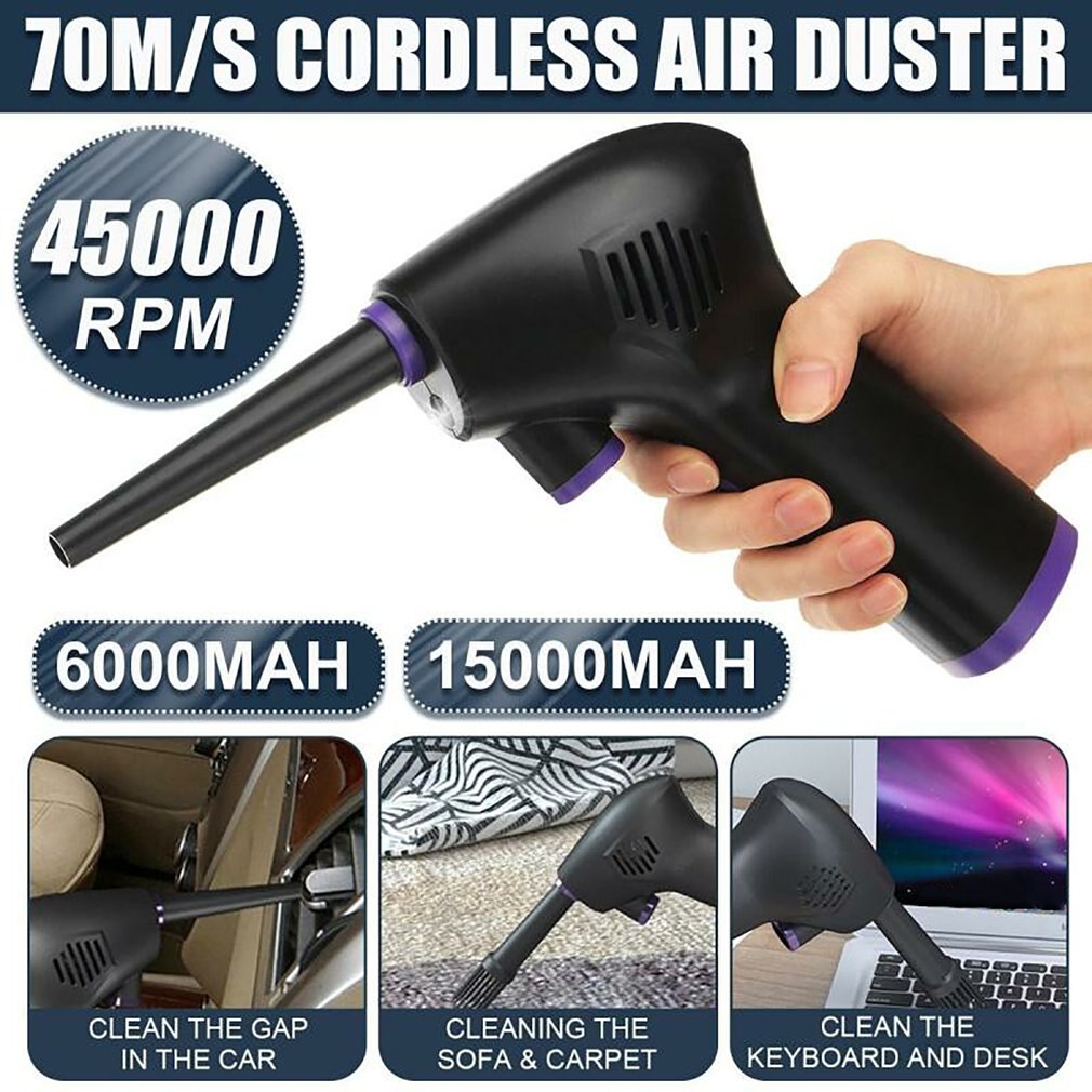 45000 RPM Cordless Air Duster Compressed Air Blower Cleaning Tool For Computer Laptop Keyboard Electronics Cleaning For Camera