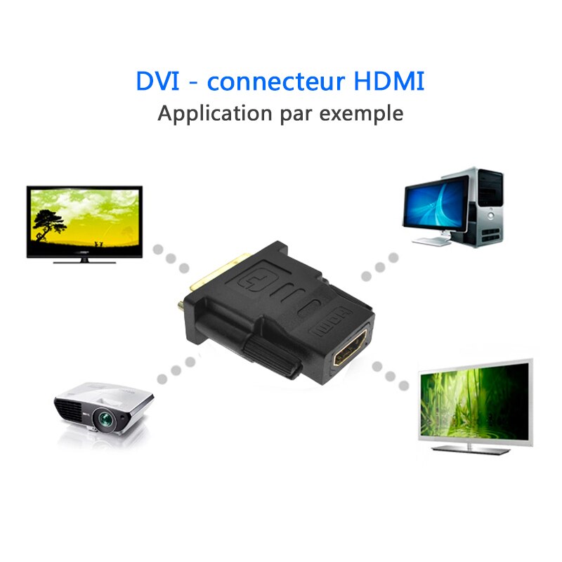Dvi til hdmi adapterkabel 24k forgyldt stik hdmi til dvi 24+1 pin 1080p video converter kabel til pc hdtv projektor skærm