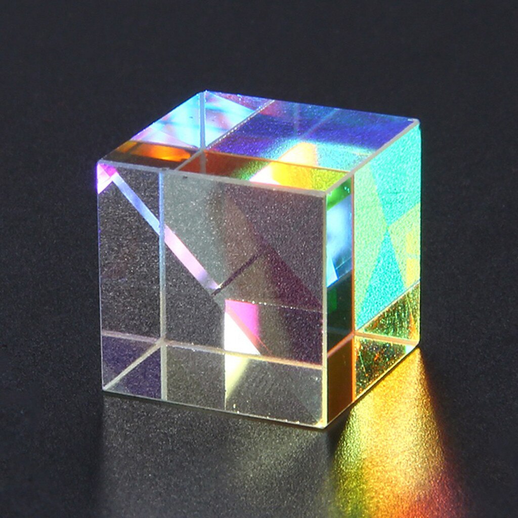 Cmy Op-Tic Pr-Ism Cubes-Optische Glazen Prisma, rgb Dispersie Zes-Zijdige Transparante Module Optische Glas Klasse Speelgoed Onderwijs Tool