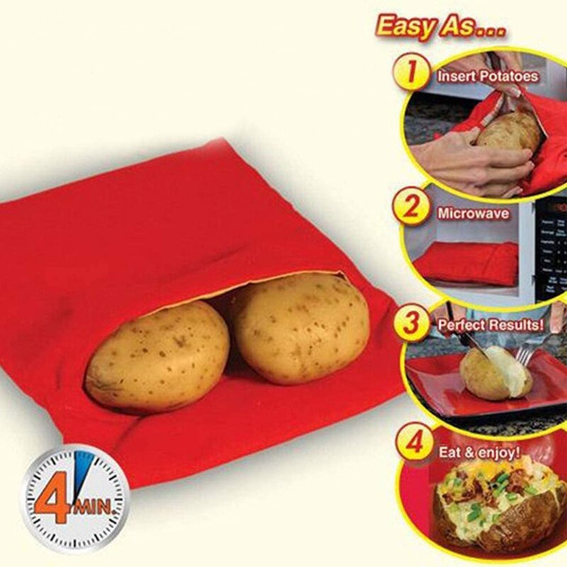Keuken Magnetron Bakken Aardappel Bag Herbruikbare Magnetron Fornuis Bag Quick Snelle Gebakken Pouch Potato Bag Wasbare Stof Cooker Bag