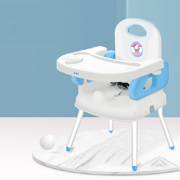 Baby høj stol til fodring spisestue bærbar sammenklappeligt bord og stol hjem spisebord skolesæde møbler baby ting: Høj stol blå