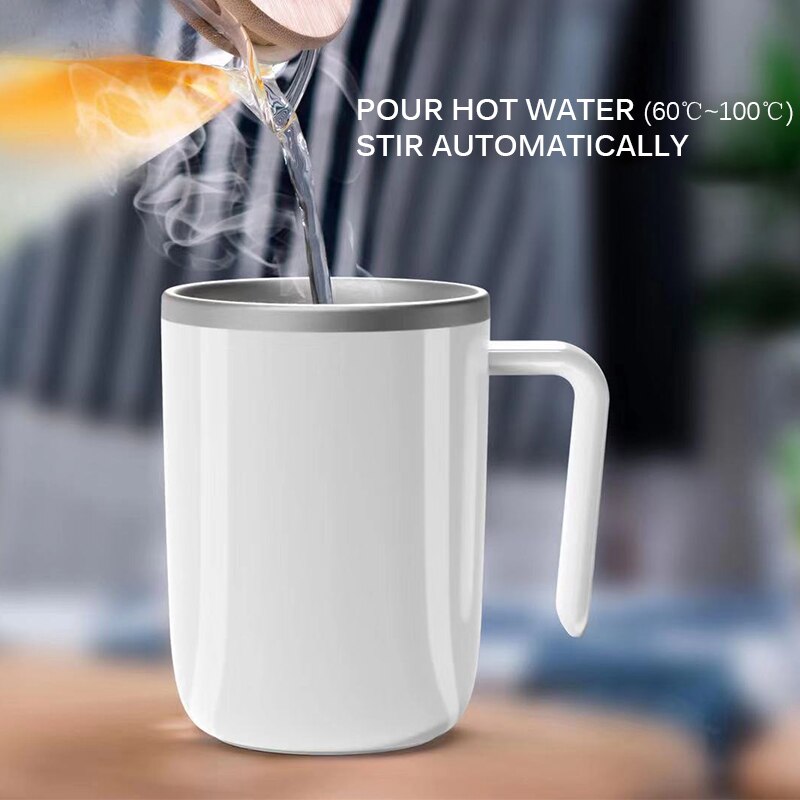 300Ml Mok Automatische Elektrische Lui Zelf Roeren Mok Automatische Koffie Melk Mengen Mok Thee Smart Rvs Mix Cup