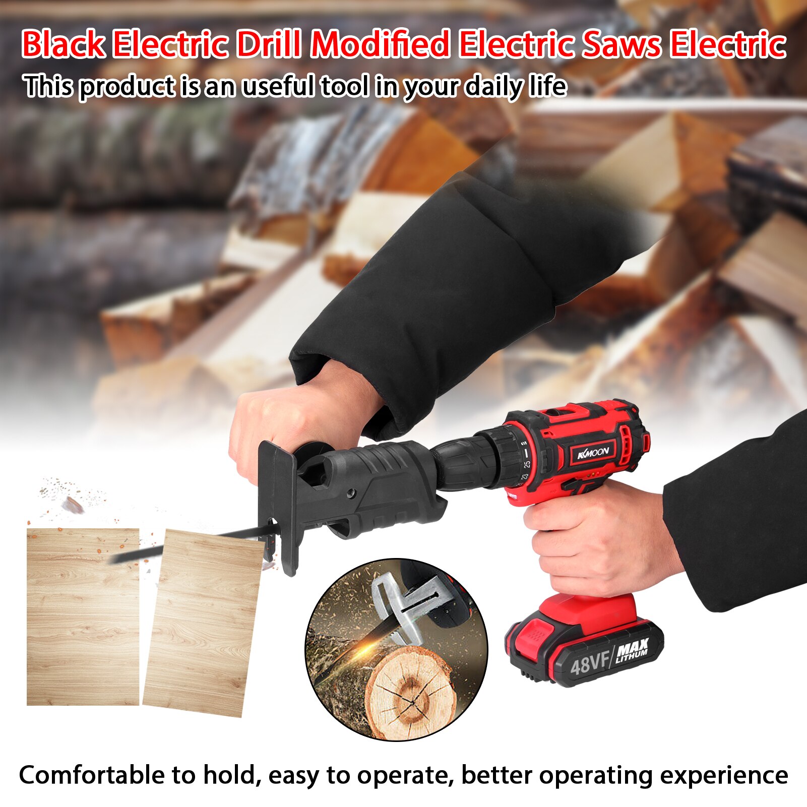 Portable Reciprocating Saw Adapter Electric Drill Modified Electric Chiansaw Power Tool Wood Cutter Machine Attachment Adapter