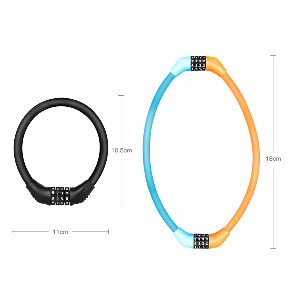 Anti-Theft Bike Lock 4 Digit Code Combination Stainless Steel Cable Bicycle Security Lock Equipment MTB Bike Lock