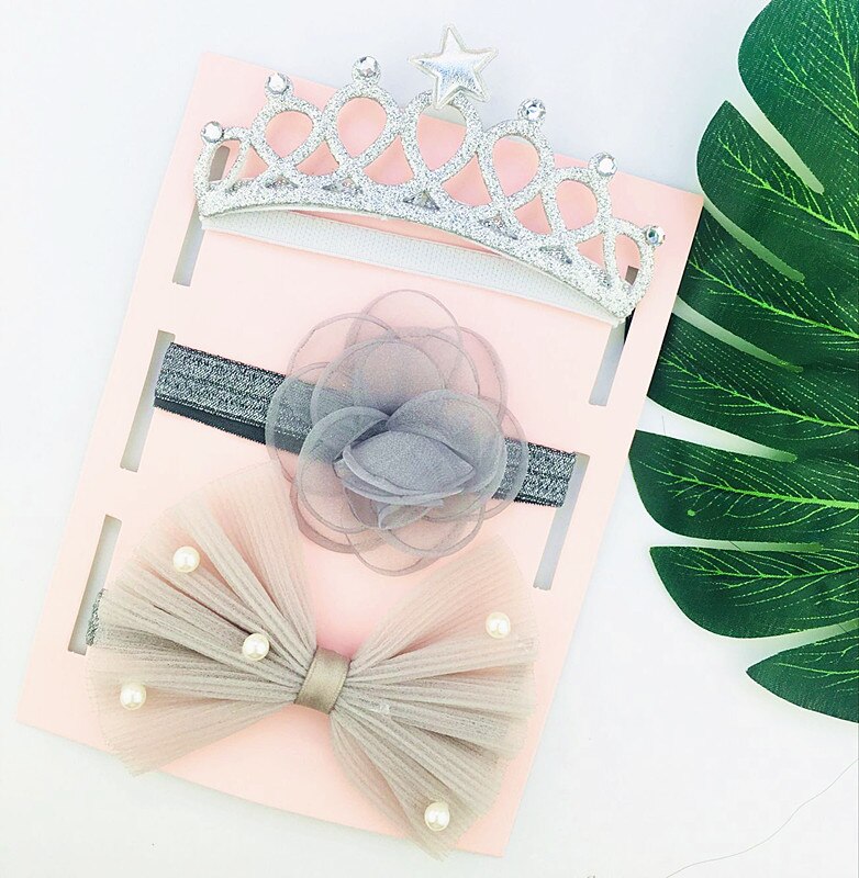 3 Stks/partij Baby Meisje Hoofdband Elastische Hoofddeksels Bloemen Strik Haar Accessoires Voor Baby Meisje Verjaardagsfeestje: 23