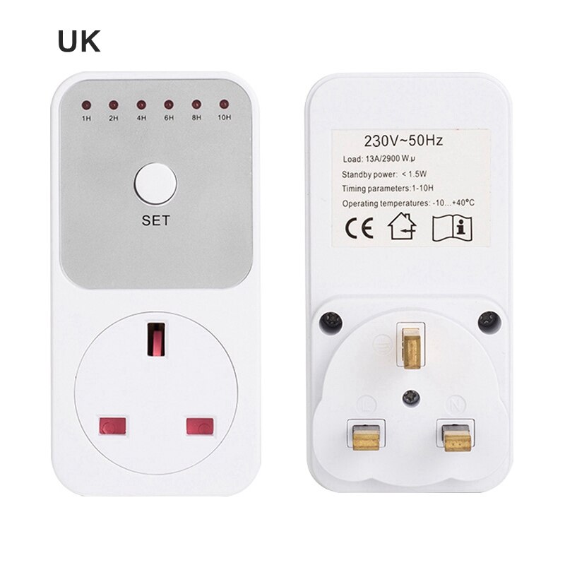 EU FR BR UK Electronic Timer Countdown Timing Socket 10Hr 6 Groups Timer Switch Countdown Switch Controller: UK