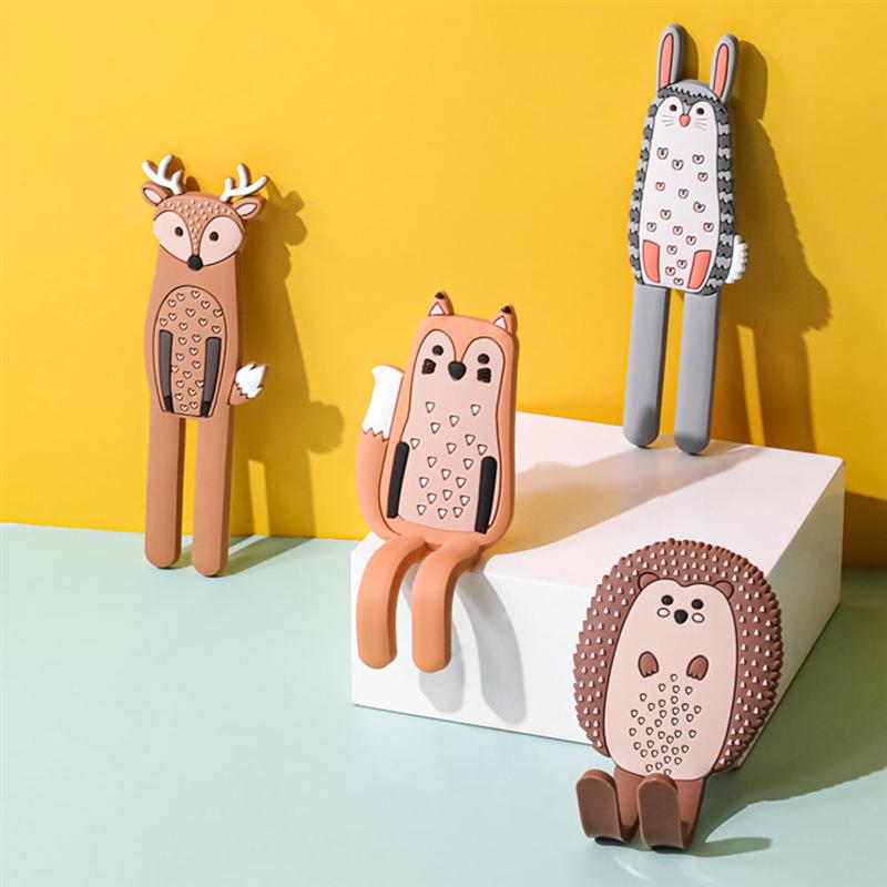 4 stk magnetisk køleskab magnet kroge husholdning magnetiske kroge nordisk dyr magnetisk køleskab magnet krog (tilfældig stil)