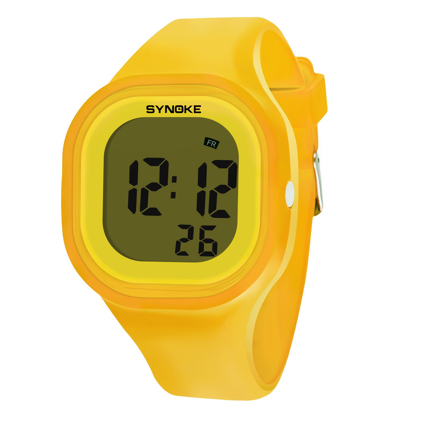 Synoke Studenten Kinderen Horloges Sport Kleurrijke Siliconen Band Digitale Horloges Wekker Led Light Kids Horloges Relgio: Yellow